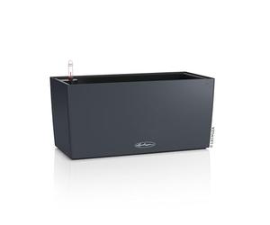 Lechuza - Balconera Colour 40 Planter, Slate Grey, Balcony Box with Watering System, Water Level Indicator and Plant Insert, Matte Surface, 40 x 19 x 19 cm, 15478