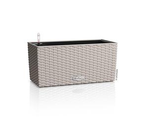 Lechuza - Balconera Cottage 40 Planter, Sand Brown, Balcony Box with Watering System, Water Level Indicator and Plant Insert, Wicker Look, 40 x 19 x 19 cm, 15474