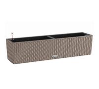 Lechuza Balconera Cottage 80Cm Window Box, Sand Brown Plastic Self-Watering Planter With Water Level Indicator H19 L80 W19 Cm