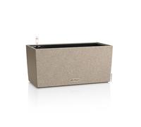 Lechuza -BALCONERA Stone 40 Planter, Sand Beige, Balcony Box with Watering System, Water Level Indicator and Plant Insert, Stone Look, 40 x 19 x 19 cm, 15432