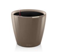 Lechuza Classico 28 Ls Shiny Taupe Plastic Self-Watering Planter With Substrate And Water Level Indicator D28 H26 Cm