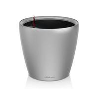 Lechuza Classico 28 Ls Silver Metallic Plastic Self-Watering Planter With Substrate And Water Level Indicator D28 H26 Cm
