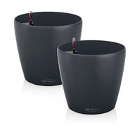 Lechuza CLASSICO Color Self Watering Plant Pots 2 x 35 cm Plant Pot, Slate