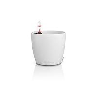 Lechuza Classico Colour 12 Table Pot White Planter with Watering System, Water Level Indicator and Plant Insert, Matte Surface, Diameter 13 x 12 cm, 16691