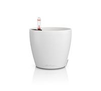 Lechuza Classico Colour 14 Table Pot White Planter with Watering System, Water Level Indicator and Plant Insert, Matte Surface, Diameter 15 x 13.5 cm, 16696