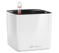 Lechuza Cube Glossy 16 White High-Gloss Plastic Self-Watering Planter With Water Level Indicator H16 L17 W17 Cm