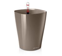 Lechuza Deltini (Dia) 14 Cm Shiny Taupe Plastic Self-Watering Planter With Water Level Indicator D14 H18 Cm