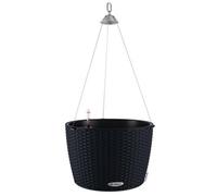 Lechuza Nido Cottage 35 Graphite Black Self-Watering Hanging Planter With Substrate And Water Level Indicator D35 H23 Cm
