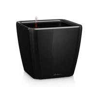 Lechuza Quadro Ls 28 Black High-Gloss Plastic Self-Watering Planter With Substrate And Water Level Indicator H26 L28 W28 Cm