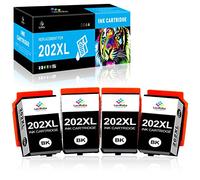 LeciRoba 202XL for Epson 202 Ink Cartridges and 202xl ink for Epson Expression Premium XP-6100 XP-6105 XP-6005 XP-6000 Printer (4 Black)