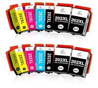 LeciRoba 202xl ink Cartridges for Epson 202 ink Cartridges and 202xl Multipack for Epson Expression Premium XP-6000 XP-6005 XP-6100 XP-6105 printers (Pack of 12)