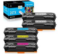 LeciRoba 207X for hp 207x black and color toner ,for hp 207a toner cartridge multipack ,for W2210X W2210A ,Use with HP Color Laserjet Pro M255dw M255nw , MFP M283fdw M283fdn M282nw (with chip,5-Pack)