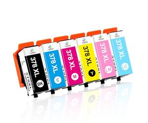 LeciRoba 378XL Ink Cartridge for Epson 378 378xl ink cartridges for Epson Expression Photo XP-8500 XP-8505 XP-8600 XP-8605 Printers (6-PACK)