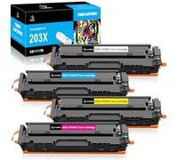 LeciRoba CF540X toner compatible with HP 203X CF540X 203A CF540A suitable for HP Color Laserjet Pro M254dw M254dn M254nw Color Laserjet Pro MFP M281fdw M280nw M281cdw M281fdn printers (4 pack)