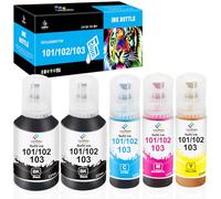 LeciRoba Suitable for EPSON 103/102/101 Multipack Use with ET-2710 ET-2711 ET-2712 ET-2714 ET-2715 ET-2720 ET-2721 ET-2726 ET-2810 ET-2815 ET-2822 0 ET-2821 ET-2825 ET-2826 ET-4700 ET-4800 (5PK)