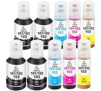 LeciRoba Suitable for EPSON 103/102/101 Multipack Use with ET-2710 ET-2711 ET-2712 ET-2714 ET-2715 ET-2720 ET-2721 ET-2726 ET-2810 ET-2815 ET-2822 0 ET-2821 ET-2825 ET-2826 ET-4700 ET-4800 (10 Pack)