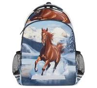 Lecluit Horse Rucksack for Boy Girl 3-13 Years, Kid Schoolbag with Reflective Strip, Children Backpack with Chest Strap,152