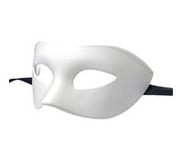 LECMACY Man Face Masquerade Mask for Venetian Greek Roman Party Mardi Gras Mask Design Mythological Greek Style, Fit for Halloween Christmas Mardi Gras Party (White)