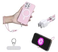 Lecnvuo Cell Phone Stand, Portable Phone Stand, Cellphone Lanyards for Women Adjustable, Type c Cable, 60w USB c Charger for iPhone 16 Pro/15 Pro/Plus/Max/iPad/MacBook and More