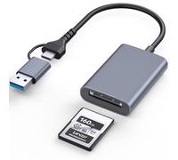 Lecnvuo CFexpress Type A Card Reader, USB-C/USB-A 2-in-1 to CF Express Type A Adapter Memory Card Reader with USB 3.2 (Gen 2) 10Gbps, Compatible with Windows/Mac/Linux/Android