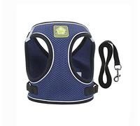 leconpet Step in Dog Harness, Vest Harness and Leash Set for Small Medium Dogs, Puppy Harness Mesh Reflective Dog Harness Vest (True Navy, S)