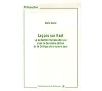 Leçons sur Kant: La déduction transcendantale dans la deuxième édition de la Critique de la raison pure