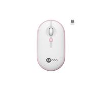 Lecoo WS212 Wireless 1600DPI 4 Buttons Silent for PC, Mac, Laptop, Optical Mouse with USB Mini Receiver, White & Pink