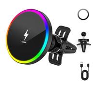 Lecork for Magsafe Car Mount, 15W Magnetic Wireless Charger for Iphone, Magsafe Air Vent Car Mount Charger for Iphone 16 Pro Max/16/15/14 13 12, Samsung S25/S25+/Ultra
