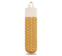 LeCorner Canvas Grocery Bag Holder Dispenser, Wall Mount Shopping Trash Bag Storage Organizer (Ginger Yellow)