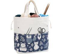 LeCorner Crochet Bag, Handy Knitting Project Yarn Bag, Crochet Accessories Yarn Storage Organizer, Knitting Bags and Totes for Crocheting on The Go, 12.5x13x5''