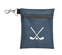 LeCorner Golf Tee Bag, Waterproof Golf Tee Pouch with Rotating Clip, 6.9x5.4'' Zipper Valuables Pouch, Portable Golf Ball Holder Accessories Storage Bags for Men Women (Dark Navy Blue)