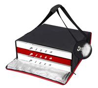 LeCorner Pizza Bag, Insulated Pizza Bags for Delivery Doordash, Large Pizza Warmer Grocery Bags for Personal Use, Uber Eats, Food Carrier Delivery, Collapsible Cooler Hot Pockets Pack, 20x20in(Black)