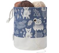 LeCorner Small Crochet Bag Organizer, Drawstring Storage Knitting Bags, Portable Mini Yarn Holder for Crocheting Projects, Store Skein Balls, Needles Accessories