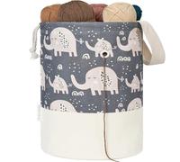 LeCorner Yarn Bag, Large Crochet Bag Organizer, Drawstring Yarn Storage Knitting Bags, Portable Mini Yarn Holder for Crocheting Project, Skein Ball, Needles Accessories (Elephant Grey, Extra Large)