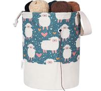 LeCorner Yarn Bag, Large Crochet Bag Organizer, Drawstring Yarn Storage Knitting Bags, Portable Mini Yarn Holder for Crocheting Project, Skein Ball, Needles Accessories (Sheep Green, Extra Large)