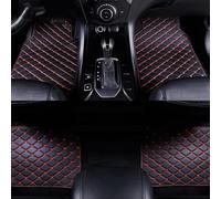 LECREA Car Floor Mats for Porsche Macan 2014 2015 2016 2017-2024 RHD, All Weather Leather Car Floor Mats, Waterproof and Anti-Slip Floor Carpet Mat, Front and Rear Carpet Protection,I Black+Red