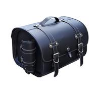 LECREA Motorcycle Saddle Bag for Harley Davidson Softail 1983-2024, Leather Motorcycle Rear Seat Tail Pannier Bag Waterproof, 33L Large Capacity Motorcycle Storage Tool Bag,B Black