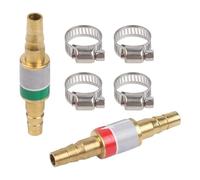 Lecreatekit 2 PCS Flashback Arrestors for Oxygen and Acetylene Propane, Brass Check Valve with 4 Stainless Steel Clamps, Fits 8mm ID Hose, Welding Safety Tool Set