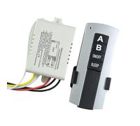 Lecreatekit 2-Way Wireless Remote Control Switch AC 220V for Chandelier Ceiling Light Fan, Dual Channel Controller with 15m Range and Sleep Timer Function