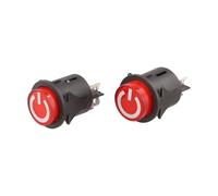 Lecreatekit 2pcs Children Electric Car Power Switch, One-Button Ride-On Toy Replacement Part, 16A 125V Blade Terminal Button Switch for Battery Operated Vehicles, ABS Material, Black