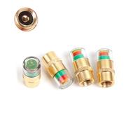 Lecreatekit 4 Pack Car Tire Pressure Monitor Valve with 3 Color Eye Sensor Indicator, TPMS System for Cars and Motorcycles, Copper and Stainless Steel