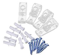 Lecreatekit 4 Pack Plastic Curtain Positioning Hooks with Screws for Blinds and Soft Gauze Curtains, Discreet Wall Fixing Brackets for Home and Office Decor