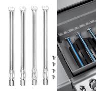 Lecreatekit 4 Pcs Grill Burner, BBQ Gas Grill Adjustable Stainless Steel Straight Tube Burner For Weber for Genesis 300, E330, E320, E310, S310 S320 S330 Gas Grill