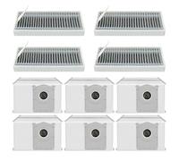 Lecreatekit 6 Dust Bags and 4 Filters for ECOVACS for deebot X11 Pro for OMNI, Washable Replacement Kit with Advanced Filtration for Robot Vacuum