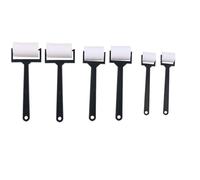 Lecreatekit 6 Pack Foam Paint Roller Brushes for Crafts, Sponge Painting Tools with Plastic Handles for School Art Projects and Home Decor, 3 Sizes S M L