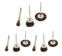 Lecreatekit 9-Piece Horsehair Wire Brush Set for Rotary Tools - Cleaning, Polishing & for surface Prep for Metal, Ceramic, Stone, Fiberglass, Plastic and Wood - Compatible with Most Dremel-Type Tools