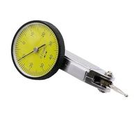 Lecreatekit Analog for dial Indicator 0-0.8mm with Yellow Face, 0.01mm Scale, Vertical Gauge for Narrow Areas, Includes 3/8" and 5/32" Dovetail Clips