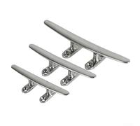 Lecreatekit Boat Mooring Cleat, Stainless Steel Ship Mooring Clamp, 316 Mirror Polished Four Hole Flat Top Mooring Cleat, Withstand Harsh Marine Environments(6 IN)