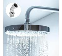 Lecreatekit Brass 45° Shower Elbow Adapter for G1/2 Female to Male Thread - Adjustable Angle Shower Head Extender, Rust-Resistant Chrome-Finished Fitting for Standard Shower Systems