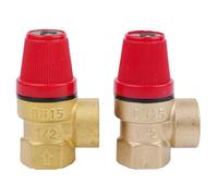 Lecreatekit Brass Diaphragm Safety Valve 1/2 Inch for Heating Systems, 3-7 Bar Pressure Relief Drain Valve, Max 120°C, EN 12828 Compatible